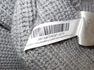 Quince Gray Cable Knit Cardigan Sweater Collared Button Front 100% Wool Medium thumbnail 9