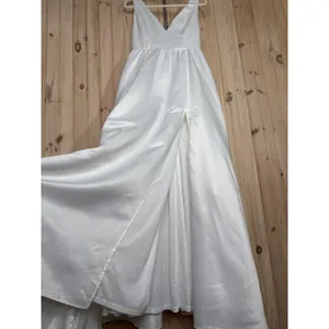 NWT Lulus Blissfully Beloved Ivory Backless A-Line Bow Maxi Dress Bridal Size M thumbnail 5