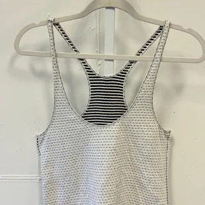 Play by Charlotte Ronson Reversible Racerback Jersey Tank Top Stripe Polka Dot S thumbnail 4