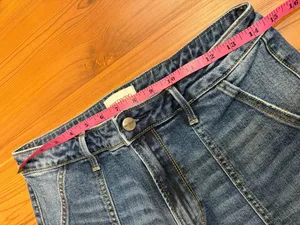 Driftwood Farrah Patch Pocket Flare Bell Bottom Jeans Raw Hem Blue Size 30 thumbnail 6