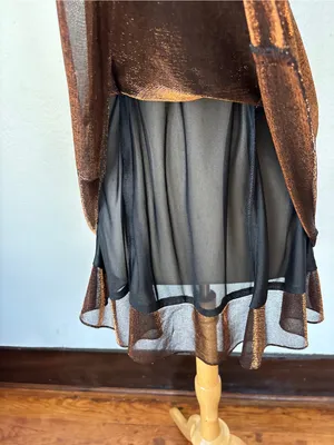 Vintage 90s Brown Sparkle V-Neck Sleeveless Cocktail Dress thumbnail 4