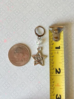 Handmade funky grunge y2k swirl star dangle earrings 🌙🌀 thumbnail 5