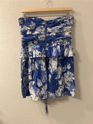 Olivaceous Floral Blue Ruffle‎ Romper L thumbnail 2