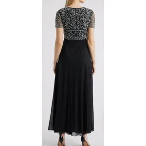 Pissaro Nights Beaded Bodice A-Line Gown Blue Size 10 Formal Cocktail thumbnail 2