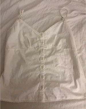 Brandy Melville Top Tank White Buttoned  thumbnail 1