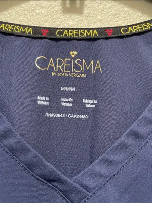 Careisma Scrub Top Stretch Women's Sz M Blue Size M thumbnail 2