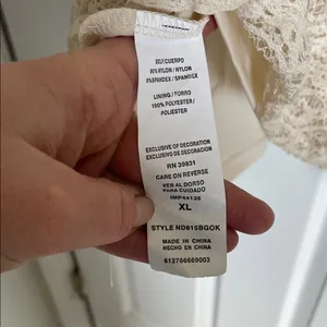 Elegant Lace Cream Dress thumbnail 2