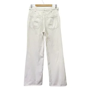 Free People Palmer Cuffed Wide Leg Tab Waist Jeans Size 27 Eggshell White Wash thumbnail 3