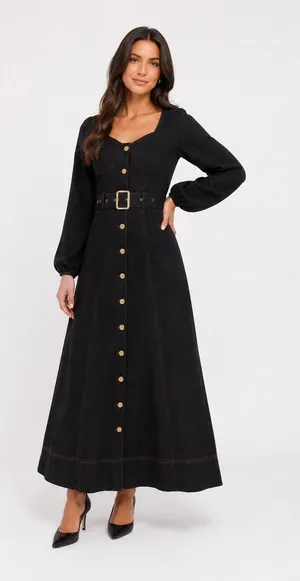 Petal & Pup Mateo Long Sleeve Denim Dress XS thumbnail 1