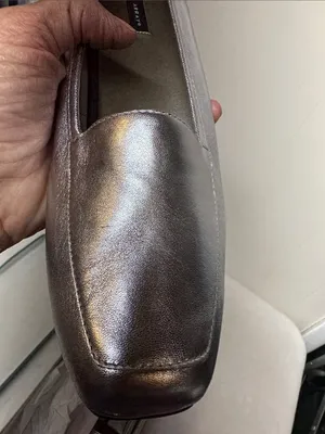 Array Silver Leather Slip On Loafers Size 12 thumbnail 4