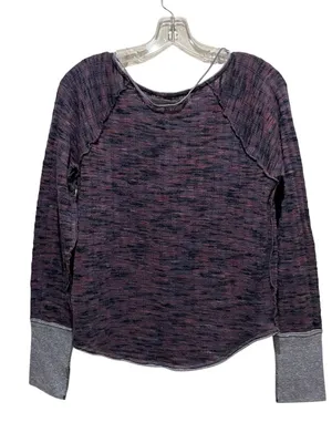 We The Free Spaced Out Long Sleeve Top Purple Blue Contrast Cuff Women Size XL thumbnail 8