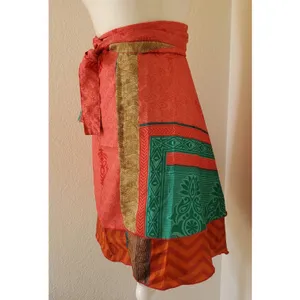Wevez Clothing Skirt Women One Size Silk Blend Reversible Wrap Boho NWT thumbnail 8