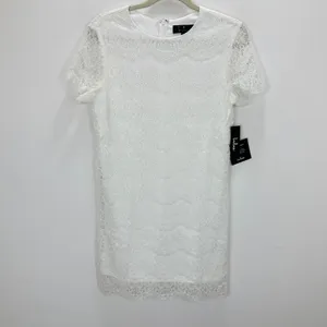 Lulus Take Me to Brunch Ivory Lace Shift Dress Wedding Bridal Party Small NWT thumbnail 5