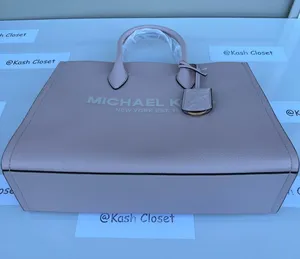 Michael Kors Mirella Medium Pebbled Leather Tote Bag - Powder Blush Multi thumbnail 6