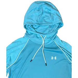 Under Armour Logo Velocity Heatgear Hooded Blue Pullover Top MEDIUM Sportswear‎ thumbnail 2