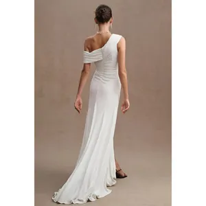 MAC DUGGAL Ruched One-Shoulder Trumpet Gown in White Size US 2 thumbnail 2