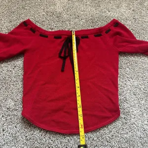 Garage Women's Red Long-Sleeve Tie-Front Top thumbnail 5