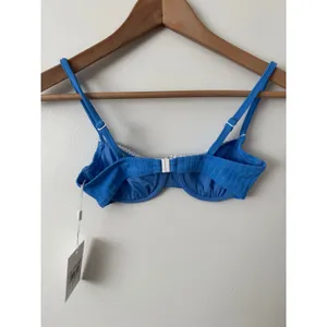 NWT Solid & Striped XS Daphne Luxe Ribbed Bikini Top Marina Blue thumbnail 4