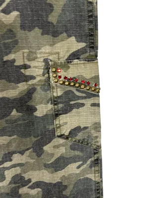 Vintage True Rebel Y2k Low Rise Embellished Cargo Shorts Size Large thumbnail 14