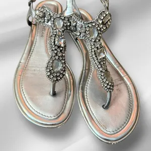 Antonio‎ Melani Silver Leather Embellished Sandals thumbnail 2