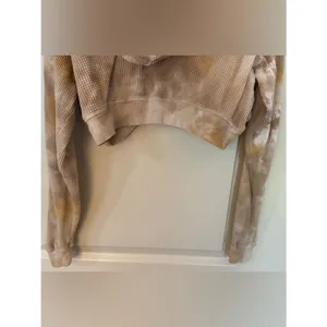 Wild Fable Mustard Waffle Tie Die Cropped Hoodie Women's Sz Large thumbnail 5