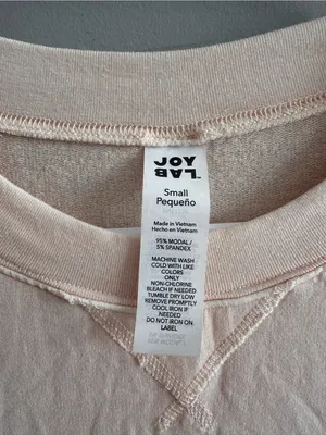 JoyLab Women’s Small Blush Pink Oversized Modal Crewneck Sweatshirt thumbnail 2