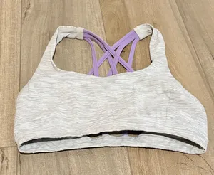 Lululemon Free To Be Serene Sports Bra grey purple‎ size 6 thumbnail 1