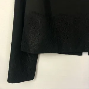 Tahari‎ Black Lace Hem Clasp Close Office Blazer 8 thumbnail 4