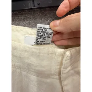 Armani Exchange Women Pants 34 Regular Ivory Linen Blend Cargo Straight Leg thumbnail 8