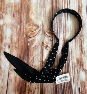 Vintage Target Retro Black Polka Dot Scarf Tie Headband NWT thumbnail 1