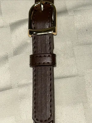 Brown Leather Crossbody Strap with Gold Hardware thumbnail 5