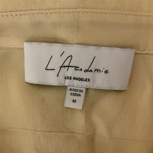 L'Academie Cream Textured Button Blouse Tunic Lightweight Chic Minimalist M thumbnail 5