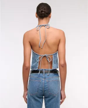 Abercrombie & Fitch Denim Halter Top thumbnail 5