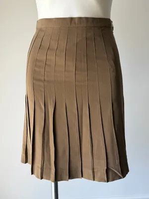 Vintage 100% Silk Pleated A-Line Skirt thumbnail 1