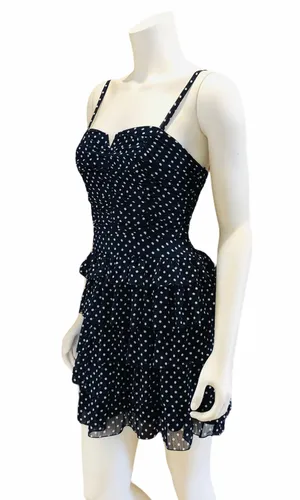 Blue & White Polka Dot Dress Size M thumbnail 3