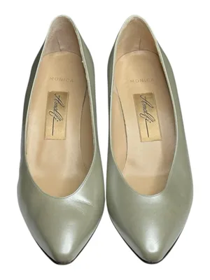 Vintage: Amalfi ❤︎︎ Monica Kitten Heel Pumps ❤︎︎ Pastel Mint Pearl Leather ❤︎︎ 7 thumbnail 9