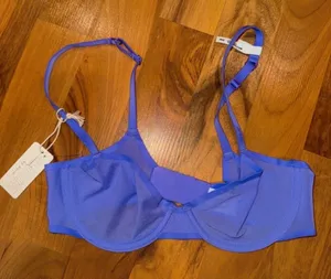 Aerie Smoothez Balconette Bra Women 34B Purple NWT Mesh Underwire Unlined thumbnail 1