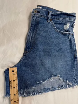 The Mom Short by Abercrombie & Fitch High Rise Distressed Raw Hem Shorts 29/8 thumbnail 6