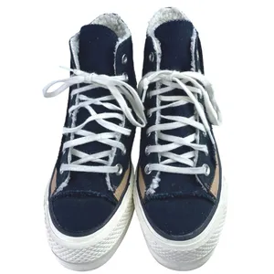 Converse Chuck Taylor All Star Raw Edge Black Platform High Top Sneakers Sz 5.5 thumbnail 2