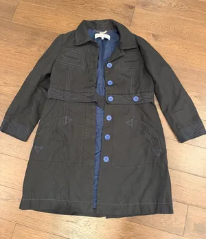 See by Chloe Black Trench Coat with Light Blue Accents Size 6 - C11 thumbnail 1