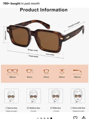 SOJOS Big Trendy Square Polarized Sunglasses thumbnail 5