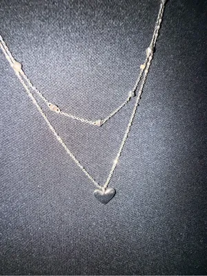 Kendra Scott Silver Double-Layer Heart Necklace thumbnail 4