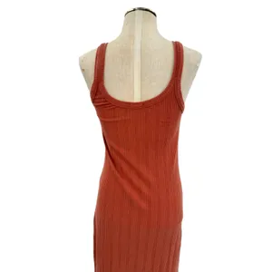 Vitamin A West Organic Rib Tank‎ Maxi Dress Side Slit Rust Brown Size Medium thumbnail 9