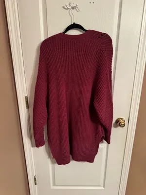 Free People Burgundy Cardigan thumbnail 5