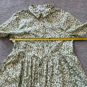 SweetSalt Womens Sage Green Floral Button Down Midi Dress Cotton Pockets Size S thumbnail 8