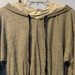 The Nines Boutique S Small 4-6 Long Sleeve Drop Sleeve Hooded Drawstring Gray Dr thumbnail 6