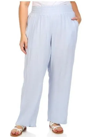 DKNY High‎ Rise Cotton Gauze Wide Leg Pants Size Large thumbnail 1