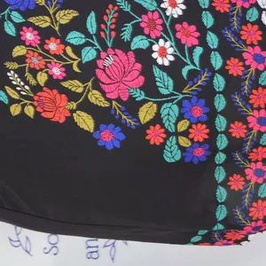 Xhilaration Spaghetti Strap Dress, Floral Pattern on Black Size XL thumbnail 6
