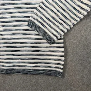 Liverpool Los Angeles Women's Small Striped Knit Top Crew Neck Blue Textured thumbnail 2