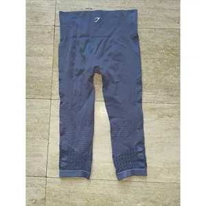 Gymshark Energy Seamless Perforated Cropped High Rise‎ Gray Leggings thumbnail 4